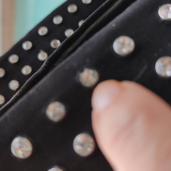 Aldo black suede studded rhinestone pointy toe stiletto - Picture 16 of 16